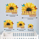 Custom Wooden Sunflower Nursery Name Sign for Girls, Boho Nursery Wood 2 Layer, Baby Name Sign, Baby Shower, Decor Floral, Flower gift/17 by TinyTreasures Baby Boutique