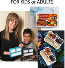Mini Bento-Box Snack Boxes Set of 2 | Small Portion Lunch Containers for Kids Boys Girls Toddlers | BPA Free | Navy & Blue by TinyTreasures Baby Boutique