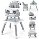 HONEY JOY 8 in 1 Baby High Chair, Convertible Highchair for Babies and Toddlers/Table and Chair Set/Building Block Table/Booster Seat/Stool/Toddler Chair with Safety Harness (Wave Gray) by TinyTreasures Baby Boutique