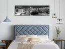 DJSYLIFE Philadelphia Skyline Canvas Art - 13.8"x47.3" Black & White Cityscape Wall Decor, Modern Panoramic Night View Print for Living Room, Office, Bedroom - Ready to Hang by CozyNest Decor