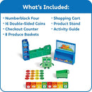 hand2mind Numberblocks Add It Up Mini Market, Grocery Store Playset, Math Toys for Kids 3-5, Counting Toys, Learning Money, Numbers for Toddlers, Mini Shopping Cart, Pretend Play Figure Playset by TinyTreasures Baby Boutique