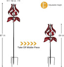 Yard Garden Wind Spinners - Large Outdoor Metal Wind Spinners with Stake, Yard Art Lawn Garden Decor (19" W x 87" H) by GreenHaven Gardens