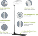 Grow Lights for Indoor Plants, 48 LEDs Full Spectrum Halo Plant Light for Indoor Plants, Height Adjustable Growing Lamp with Detachable Base, 3 9 12Hrs Timer, 10 Brightness, 3 Pack by GreenHaven Gardens