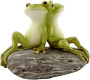 Top Collection Miniature Fairy Garden and Terrarium Statue, Frog Friends on Stone by GreenHaven Gardens