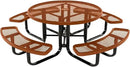 Heavy-Duty Portable Outdoor Kids Table with Umbrella Hole, Expanded Metal Kids Picnic Table, Commercial-Grade, Made in America (46 in, Round, Childrens, Textured Copper) by GreenHaven Gardens