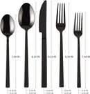 Stainless Steel Flatware Set Hand Forged 18/10 Silverware Set Mirror Black Cutlery Set with Cuboid Handle Matte Finished 20 Pieces Home Event Use Wedding Housewarming Gift Service for 4 by CozyNest Decor