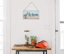 Rustic Hanging Welcome Wood Sign, 12 * 6inch - Farmhouse Porch Wall Art by CozyNest Decor