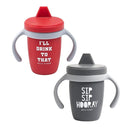 Bella Tunno Sippy Cup, Set of 2 Silicone Training Cups with Transition Handles for Infants, Toddlers & Kids, Babies 6-12 Months & Toddlers 1-3 Years, Boys & Girls, Drink & Hooray, 8 oz by TinyTreasures Baby Boutique