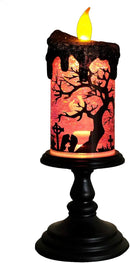 Eldnacele Halloween Snow Globe Candles Lighted Lamp, Battery Operated Spinning Water Glittering Tornado Flameless Candles Table Centerpiece for Halloween Decoration Indoor(Ghost) by CozyNest Decor