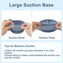 Silicone Baby Feeding Set 14 Pcs,Baby Led Weaning Supplies, Baby Spoons Suction Bowl Divided Plate Bib Cup Finger Brush,First Stage Solid Food Eating Utensils - 6+ Months(Blue Gray) by TinyTreasures Baby Boutique