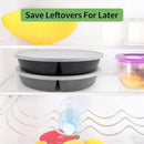greenandlife 9 Inch 4PCS Divided Plates with Lids, Portion Control Plates for Kids Adults, Dishwasher Microwave Safe Compartment Plate, Unbreakable Lightweight Reusable Wheat Straw Plate, Grey Black by CozyNest Decor