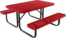 Coated Outdoor Furniture Heavy-Duty Portable Outdoor Kids Table, Punched Steel Kids Picnic Table, Commercial-Grade Picnic Table, Made in America (4ft Rectangular, Childrens, Textured Red) by GreenHaven Gardens