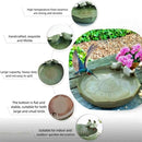 Bird Bath for Outside on Ground, 10 in Ceramic Birds Bath Bowl, Handmade Ground Bird Feeders and birdbath for Outdoors for Outdoors, Garden, Tabletop, Balcony and Lawn (Big - shallow) by GreenHaven Gardens