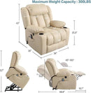 PARKOL Power Lift Recliner Chair for Elderly Breathable Leather Recliner Chair with Massage and Heat,2 Cup Holders,Electric Stand Assist,USB Ports,Gifts for Family (Grey) by CozyNest Decor
