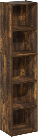 Furinno Pasir 5-Tier Open Shelf Bookcase, Bookshelf, Amber Pine by TinyTreasures Baby Boutique