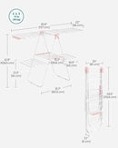 SONGMICS Clothes Drying Rack, Foldable 2-Level Laundry Drying Rack, Free-Standing Laundry Airer, with Height-Adjustable Wings, 33 Drying Rails, Sock Clips, White and Pink ULLR053P01V1 by CozyNest Decor