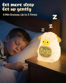 Sheep Alarm Clock for Kids with Night Light, Sleep Training Clock Time to Wake Clock, Rechargeable Silicone Light for Bedroom, Perfect Sleep Companion for Boys Girls by TinyTreasures Baby Boutique