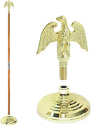 Super Tough Indoor Flag Pole kit 8ft - Metal Eagle - Gold Texture Base - Aluminum Flagpole with Brass Finish - Heavy Duty Inside House Flagstaff - Interior Shaft and Stand - No Ensign Included by GreenHaven Gardens