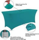 IVAPUPU 2 Pack 6FT Table Cloth for Rectangular Fitted Events Stretch Lake Blue Table Covers Washable Cover Spandex Tablecloth Protector for Party, Wedding, Cocktail, Banquet, Festival by CozyNest Decor