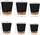 Indoor Self Watering Planters with Drainage Holes and Saucers, 8, 7, 6.5, 6, 5.5, 5 Inches, Black, 6 Pots by GreenHaven Gardens