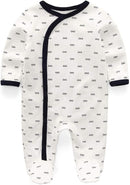 Kiddiezoom Baby and Toddler Boys'Snug Fit Footed One-Piece Romper Jumpsuit Cotton Cotton Footed Outfit by TinyTreasures Baby Boutique