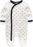 Kiddiezoom Baby and Toddler Boys'Snug Fit Footed One-Piece Romper Jumpsuit Cotton Cotton Footed Outfit by TinyTreasures Baby Boutique