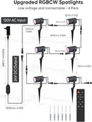Smart Landscape Lighting Kit 36W, RGBCW Smart Landscape Lights 6 Pack, IP65 Waterproof Outdoor Spotlights, Alexa/Google Assistant Compatible, for Garden Pathway Yard Holiday Decor by GreenHaven Gardens