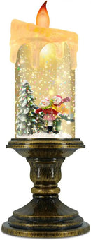 Christmas Flameless Candles, Flickering LED Candles with Timer, Snow Globe Candle Lights for Christmas Decorations by CozyNest Decor