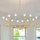 12 Light Gold Chandelier Light Fixture, Modern Farmhouse Chandeliers for Dining Room Light Fixture, Metal Candle Pendant Chandelier for Foyer Entryway Stairs Living Room Bedroom Kitchen by CozyNest Decor