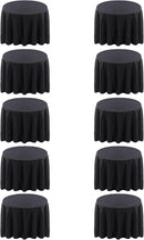Surmente 132 inch Round Tablecloths -10 Pack Black Round Table Cloths, Polyester Fabric Table Covers for Wedding, Party, Banquet, or Restaurant by CozyNest Decor