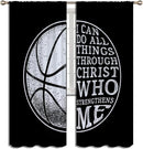 Basketball Blackout Curtains for Boy Girl Room Darkening Decor,Sport Theme and White Motto Dark Background Bedroom Living Room Home Rod Pocket Thermal Insulated Window Curtain/Drapes Panel,84x63 Inch… by TinyTreasures Baby Boutique