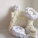 Chunky Knit Blanket Hand Made Merino Wool Throw Boho Bedroom Sofa Home Decor Giant Yarn(Ivory White 80"x80") by CozyNest Decor