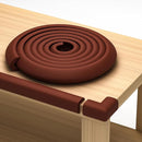 Furniture Edge 16.2ft & Corner Guards | Protective Foam Cushion | 15ft Bumper 4 Adhesive Childsafe Corners | Baby Child Proofing Foam Set and Safe for Table, Fireplace, Countertop | Brown by TinyTreasures Baby Boutique