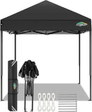 COBIZI 6.6x6.6ft Pop Up Canopy Tent, Heavy Duty Canopy Easy Set up All Weather Waterproof Outdoor Canopy Tent for Parties, Beach, Garden, Camping with 1 Handbag, 3 Adjustable Heights, UPF50+, Black by GreenHaven Gardens