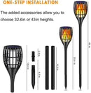 Solar Torch Flame Lights Waterproof Flickering Flames Solar Lights 43" Solar Garden Lights Outdoor Landscape Decoration Lighting Dusk to Dawn Auto On/Off for Yard Garden Pathway, 2 Pack