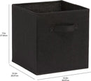 Amazon Basics Collapsible Fabric Storage Cubes Organizer with Handles, Sturdy, Black, 10.5-x-10.5-x-11-inch, Pack of 6 by CozyNest Decor