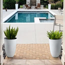 Worth Garden 2-Pack 21" H. White Tall Planters - 14'' Dia Resin Large Round Flower Pots for Outdoor Plants Trees - Imitation Stone Finish Plastic Indoor Front Porch 9 Gallon Decorative Container Patio by GreenHaven Gardens