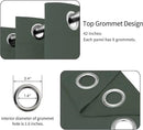 Easy-Going Blackout Curtains for Bedroom, Solid Thermal Insulated Grommet and Noise Reduction Window Drapes, Room Darkening Curtains for Living Room, 2 Panels (42x95 in, Greyish Green) by CozyNest Decor