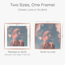 Homeforia 14x14 Picture Frame Rose Gold, High End Metal 14 x 14 Square Poster Frame with Mat 12 x 12 Photo, 14x14 Frame Matted to 12x12 Print, 14by14 Hanging Frames, Tempered Glass, Wall Kit, Set of 1 by CozyNest Decor