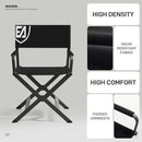 EVER ADVANCED Aluminum Lightweight Directors Chair Foldable, Folding Studio Movie Chairs Camping Event Vendor Chair, 19" Seat Height Black Fabric/Grey Frame, Support 350lbs by GreenHaven Gardens