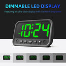 Small LED Digital Clock for Bedroom, Loud Alarm Clock for Heavy Sleepers Adults, Teens | Plug-In Electric Desk Clock | Simple Bedside Nightstand Clock with Adjustable Volume/Brightness/Snooze – Green by TinyTreasures Baby Boutique