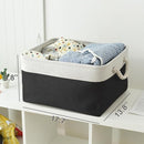 TheWarmHome Organization and Storage Basket for Organizing - Jumbo 3 Pack 17.7x13.8x9.7 inch Fabric Storage Cubes for Closet Gifts Organizer Empty Book (White & Black) by TinyTreasures Baby Boutique