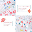 PERFEMET Girls Toddler Bedding Colorful Flower Blossom Comforter Set Butterfly Print Toddler Bedding Sets Ultra Soft Lightweight Bed-in-A-Bag for Toddlers(4 Pieces, White) by TinyTreasures Baby Boutique