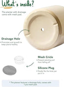 LE TAUCI 12 Inch Pots for Plants, Ceramic Large Plant Pot for Indoor Plants, Mid-Century Modern Flower Planter Pots with Drainage Hole and Removable Plug, Round Planter Pot, Reactive Glaze Cloud Cream by CozyNest Decor