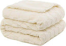 Pawque Super Soft Cozy Throw Blanket for Couch Bed - Fluffy Sherpa Fleece Reversible Thick Warm Fuzzy Blanket for All-Season, 3D Checkered Jacquard Elegant Decorative Blankets, Cream White, 50" x 60" by CozyNest Decor