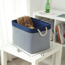 TcaFmac Organization and Storage Basket for Shelves - Large 2 Pack 16x12x12 inch Fabric Storage Cubes, Collapsible Storage Bins for Gift Closet Cloth Toy Books Kids (Navy Patchwork) by CozyNest Decor