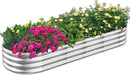 Galvanized Raised Garden Beds, Outdoor Raised Garden Boxes, Oval Large Bottomless Metal Elevated Garden Bed Planter Box for Vegetables, Fruits, Flower (7x2x1(ft))