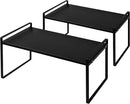 Nxconsu 2Pack Cabinet Shelves Stackable Organizer Rack Riser for Kitchen Cabinet Pantry Cupboard Counter Countertop Home Organization Storage Space Saver Heavy Duty Metal Nonslip Black Tall by CozyNest Decor