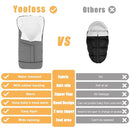 Yoofoss Stroller Cover for Winter, Toddler Stroller Footmuff Universal for Most Stroller, Water Resistant Warm Coral Baby Stroller Bunting Sleeping Bag Light Grey by TinyTreasures Baby Boutique