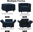 Belffin Modular Velvet Sectional Sofa with Storage Seat Oversized U Shaped Couch with Reversible Chaise Sofa Set with Ottoman Blue by CozyNest Decor